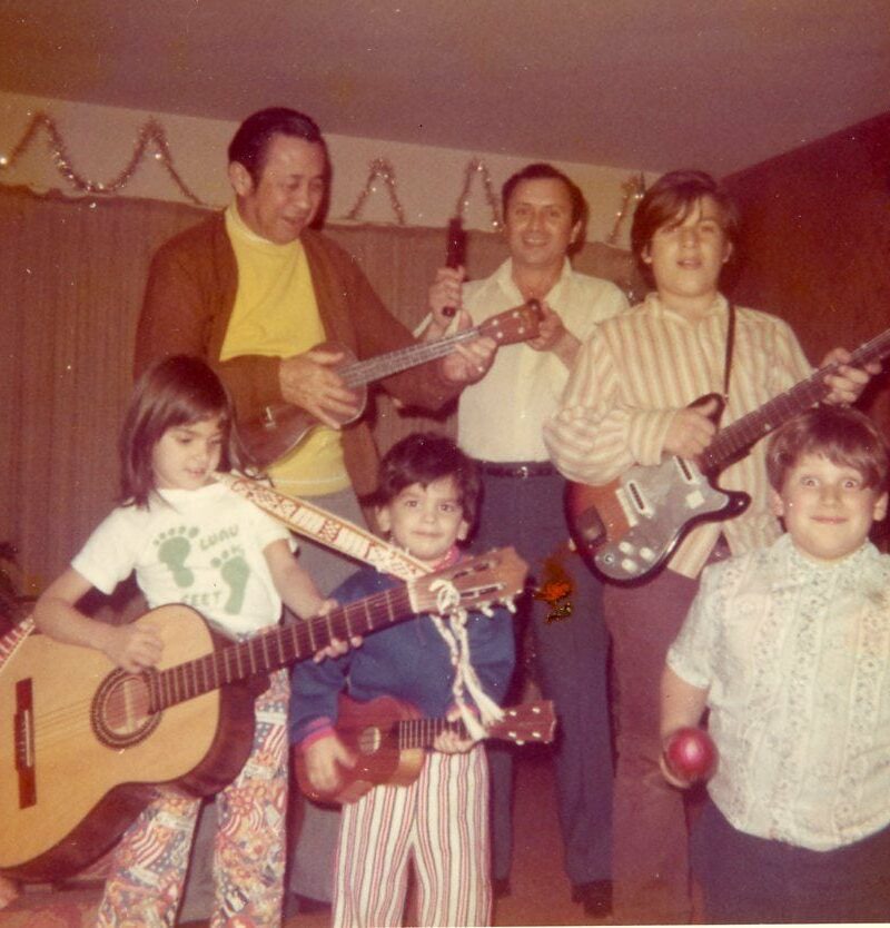 There Was Always Music During Family Gatherings. (Back Row) Great-Uncle Dan, Dad, Brother-Vernon, (Front Row) Me, Brother-Augie, Brother-Kerman